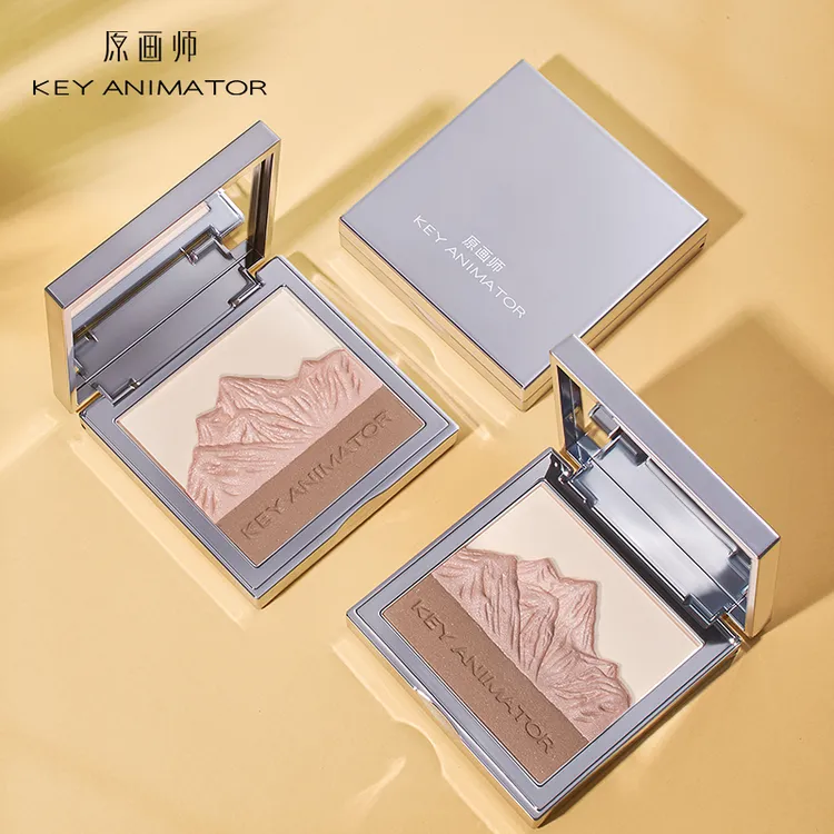 原画师山高光修容一体盘遮瑕鼻影阴影哑光三色提亮修容盘修饰轮廓