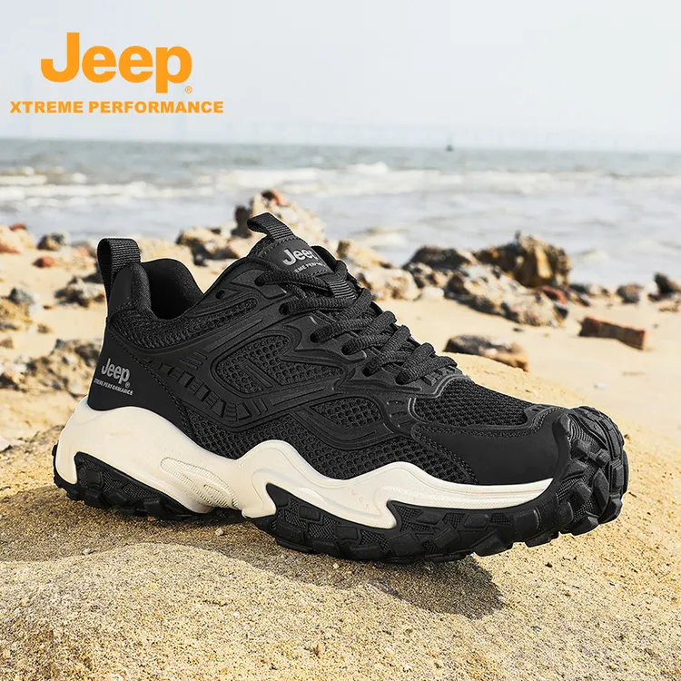 jeep吉普网面透气老爹鞋男2025夏季户外防滑露营登山徒步鞋运动鞋