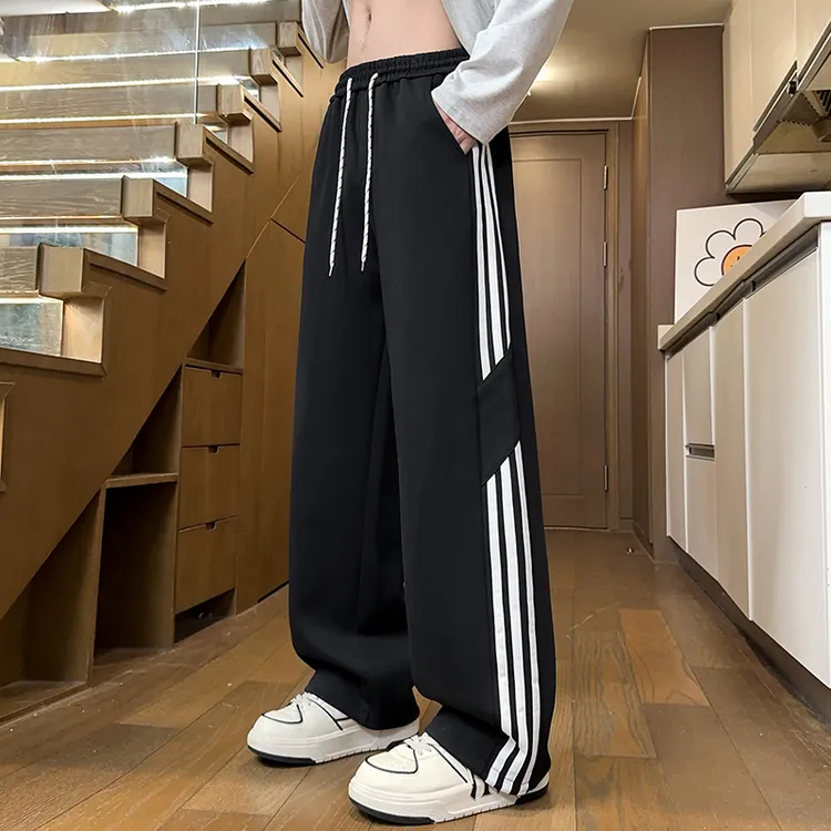 秋季新款直筒百搭青少年宽松百搭垂感青少年卫裤男士休闲束脚裤