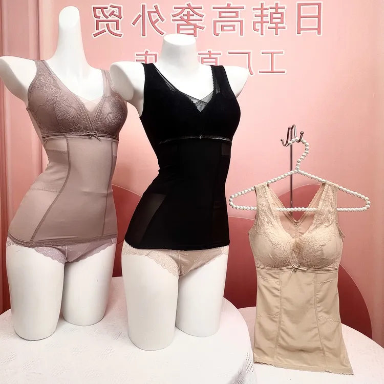 韩单强压力紧版收腹塑身衣无钢圈薄杯免文胸聚拢内衣束腰美背背心