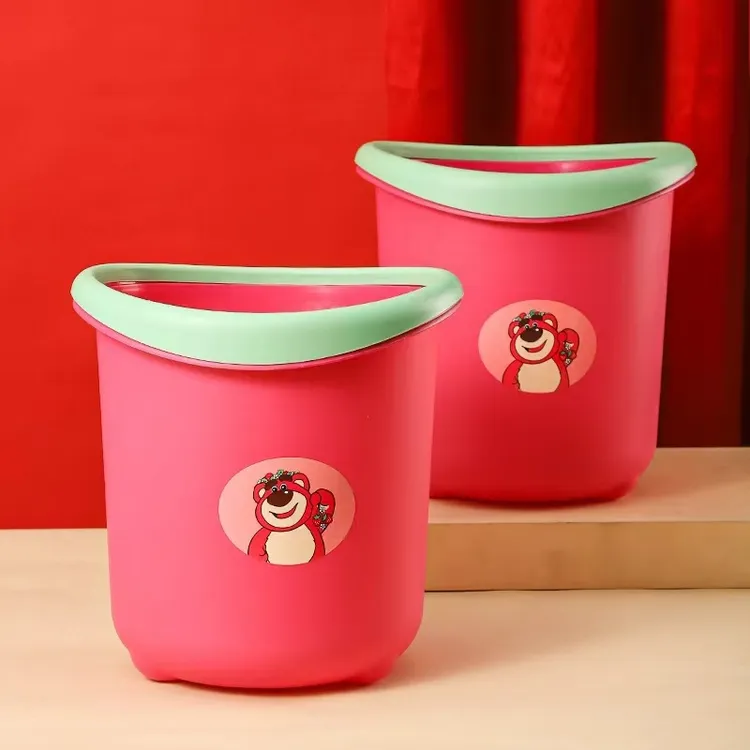 预售达人专属新疆包邮【2个】草莓熊创意卡通垃圾桶北欧加厚垃圾桶