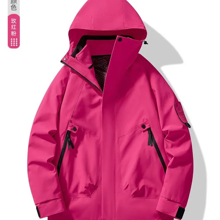 女户外三合一冲锋衣登山服防风防水休闲外套C