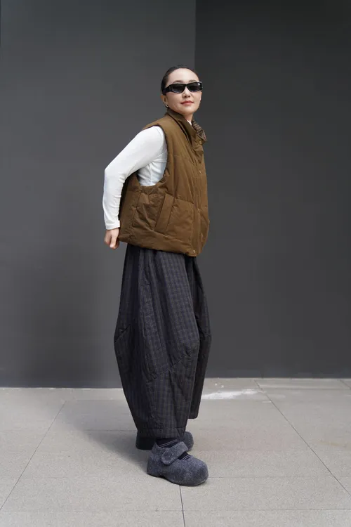 现货 咖色两面穿 休闲加厚宽百搭马夹 时尚的前线复古宽松保暖