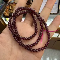 10034-石榴石手串多圈4mm