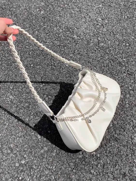 云朵腋下包包女新款2025新款褶皱单肩斜挎包高级感麻花编织手提包