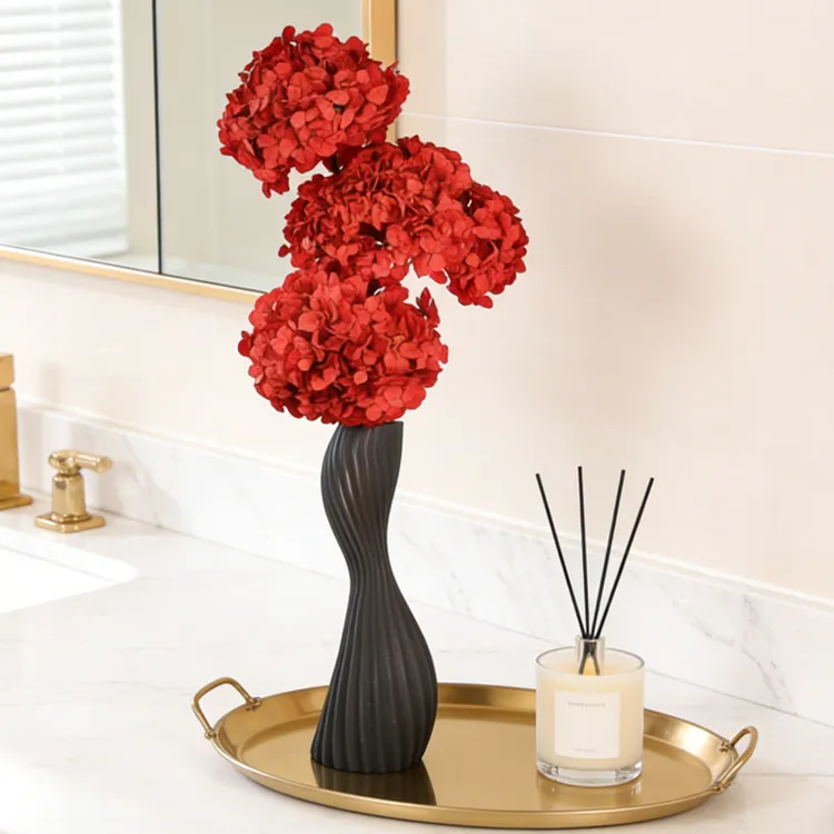 【花影专属】安哥拉红绣球20-24cm永生花单插年宵花室内居家装真花