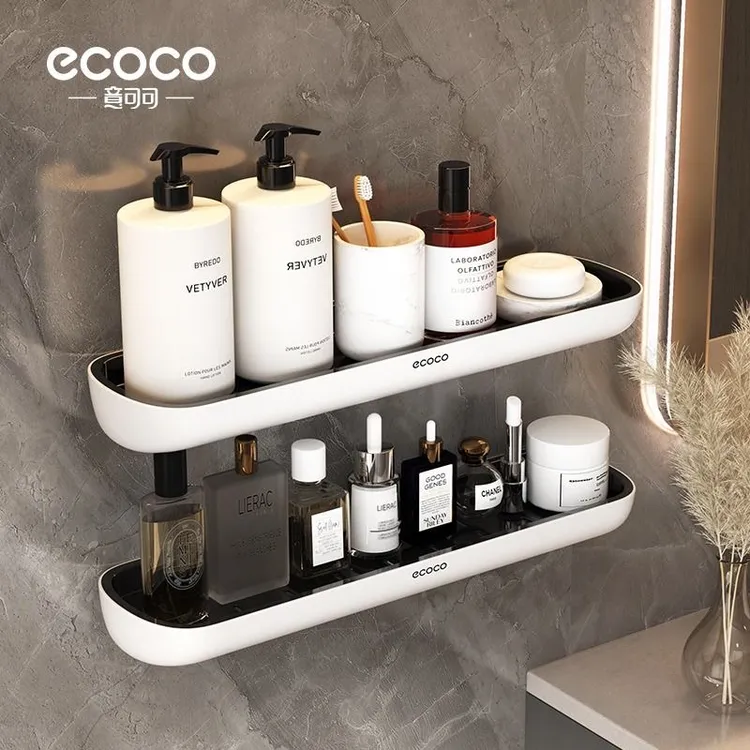 浴室置物架厕所洗手间洗漱台墙上毛巾收纳挂架免打孔壁挂式卫生间