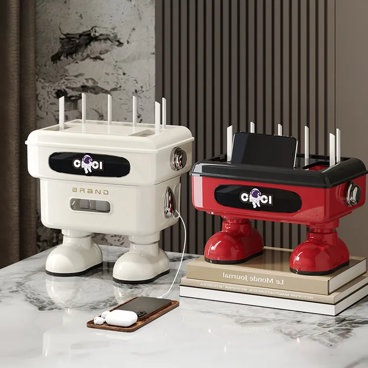 私享家】太空人wifi路由器盒收纳盒放置架电视机顶盒排插座隐藏盒