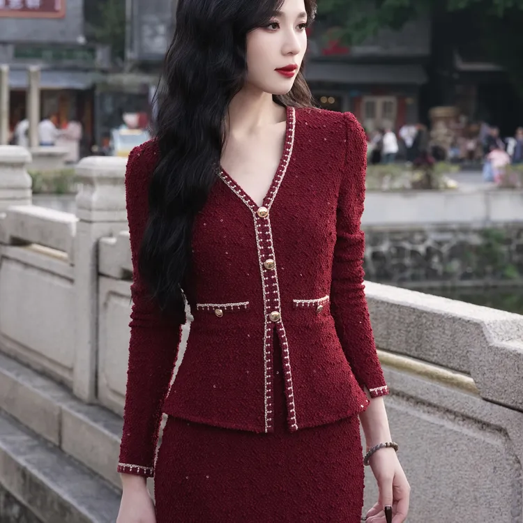 【yola】万人迷冬季新款高级显瘦直筒连衣裙-YL20074