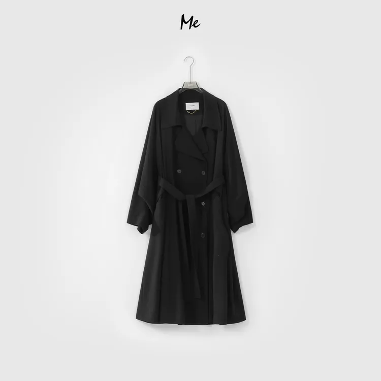 ME【黑绷带风衣】设计师高定新款百搭休闲经典风衣MEQA0199