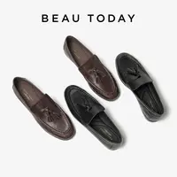 BeauToday乐福鞋女2025新款真皮英伦小皮鞋休闲单鞋