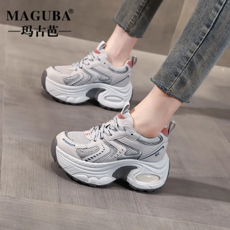 MAGUBA/玛古芭轻奢老爹鞋女厚底增高显瘦女鞋潮流时尚休闲运动鞋