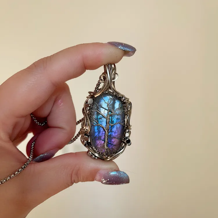 白铜手工制作极光森林设计款颈饰首饰编织（可碰水）