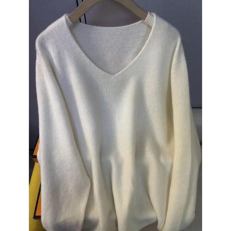 《可期 8988》全毛 新款拉绒百搭显瘦针织毛衣女