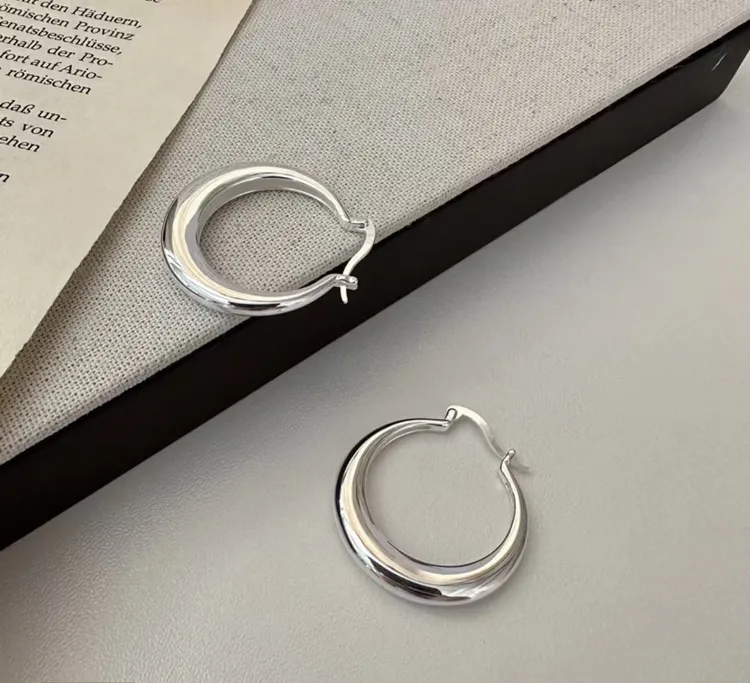 925银耳饰 925银耳饰 时尚个性冷淡风简约小胖圈