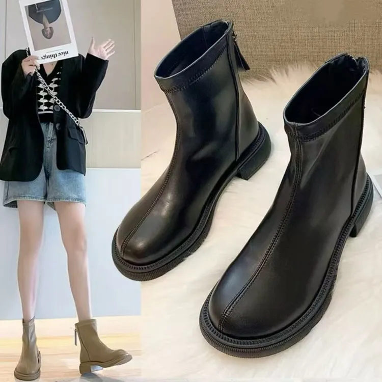 2025潮秋冬款马丁靴子女秋季新款单靴百搭英伦风短靴韩版Y8571