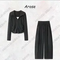 【AR0SE•正品】2025秋季上新休闲风时尚套装女装运动针织上衣长袖