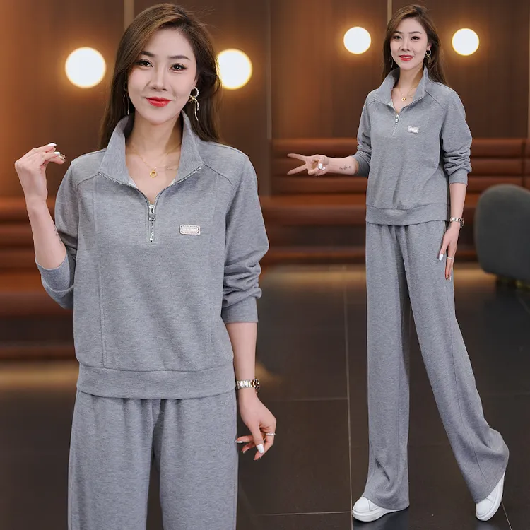 高级感时尚套装女2025春季新款时髦立领年轻个性宽松休闲装两件套