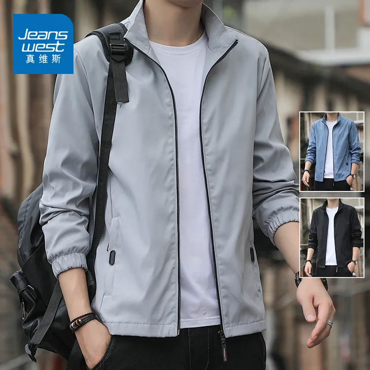 真维斯外套男款休闲春秋季行政夹克宽松男士立领上衣男装2025新款