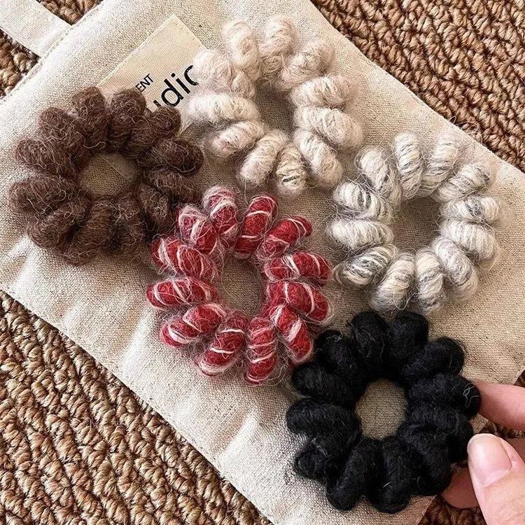 毛绒电话线发圈头绳女高端高弹力扎头发不勒头皮筋低马尾韩系头饰