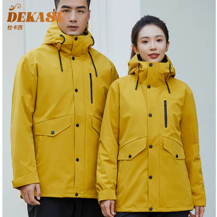 Dekase 户外冲锋衣三合一男女秋冬防水防风商务登山服情侣外套