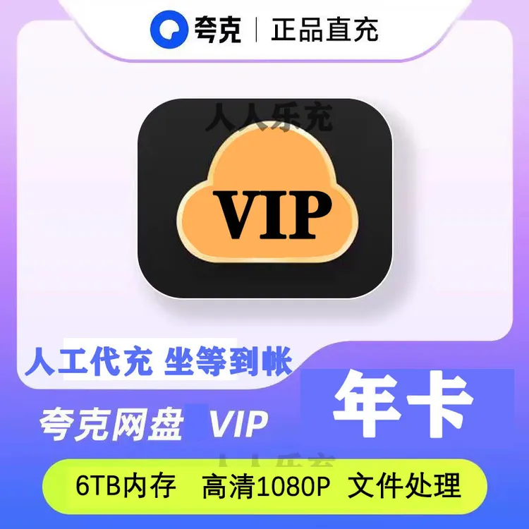 夸克网盘普通VIP年卡  尊享6TB支持5倍速 超级稳定  【联系客服充】