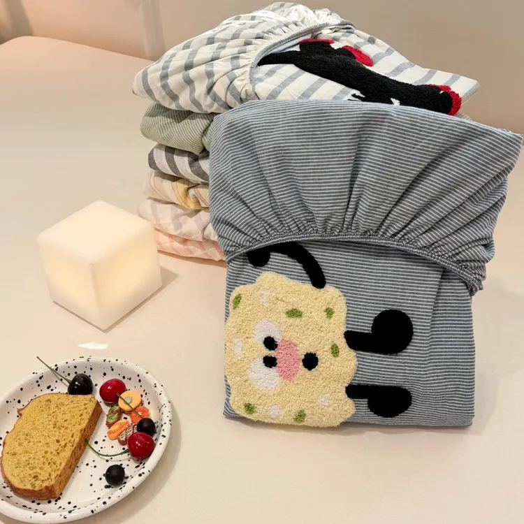 A类可爱饼干床笠单件学生宿舍2025新款全棉水洗棉床罩床垫保护套