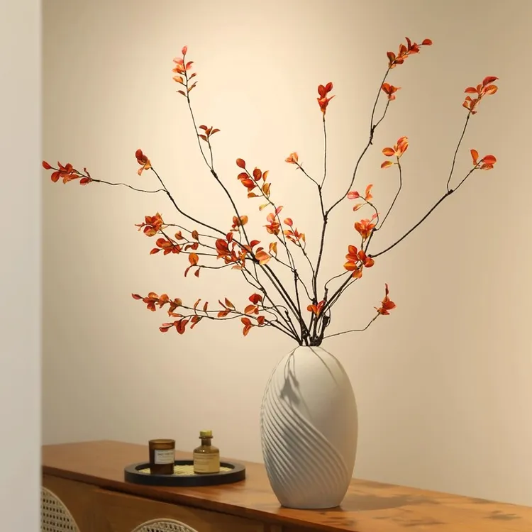 设计师丨侘寂风秋叶枯枝仿真花假植物客厅餐桌玄关艺术摆件装饰品