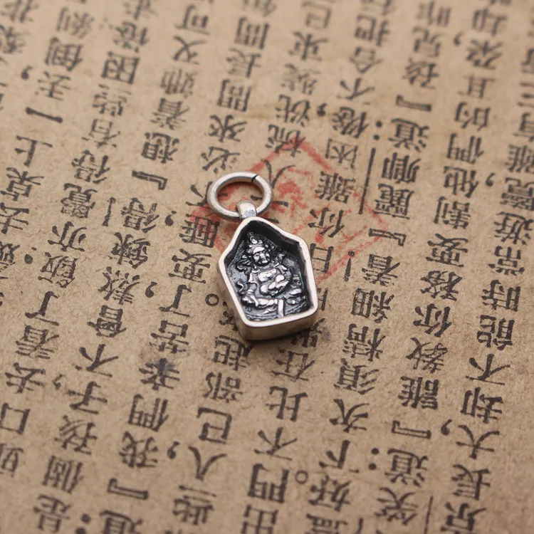 925银银制品 黄财神吊坠搭配星月菩提百香籽手工DIY文玩配饰侧挂