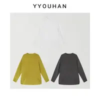 月月 2025冬季新款小众设计极简宽松纯色百搭亲肤T恤 2512C8825