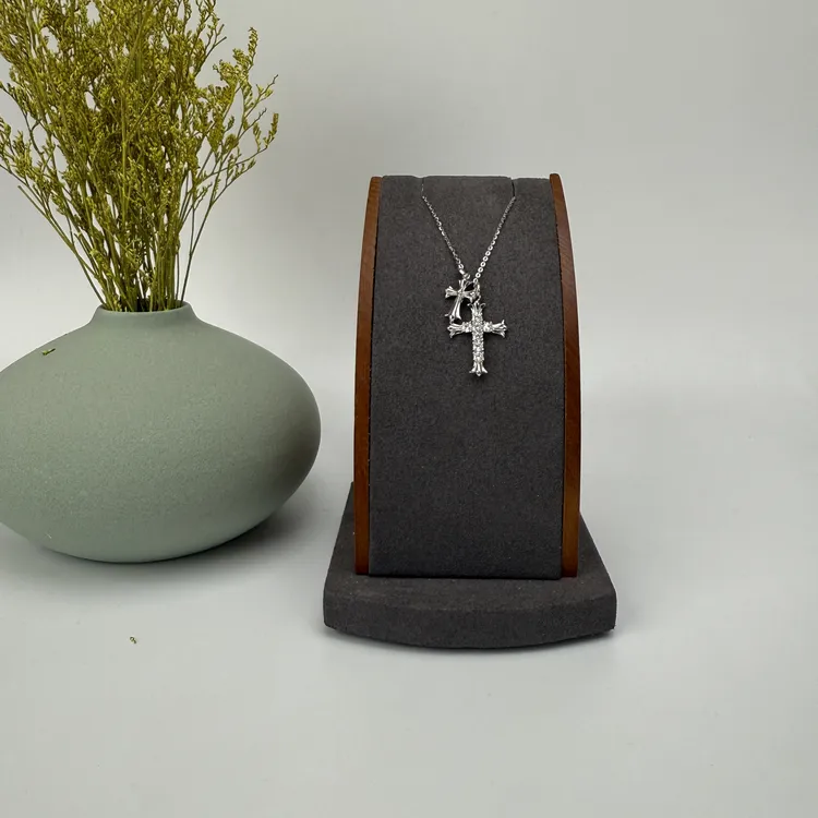 坠链均925银 【女神节】满钻十字架项链气质女轻奢小众设计感精设计
