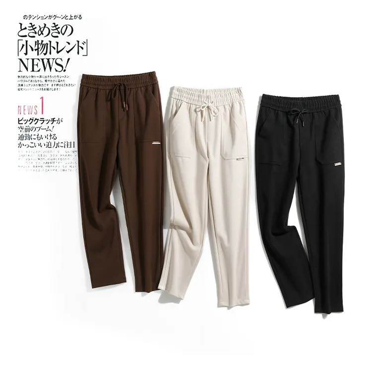 【清仓】秋冬外穿毛呢休闲裤宽松显高防风保暖哈伦裤M5299