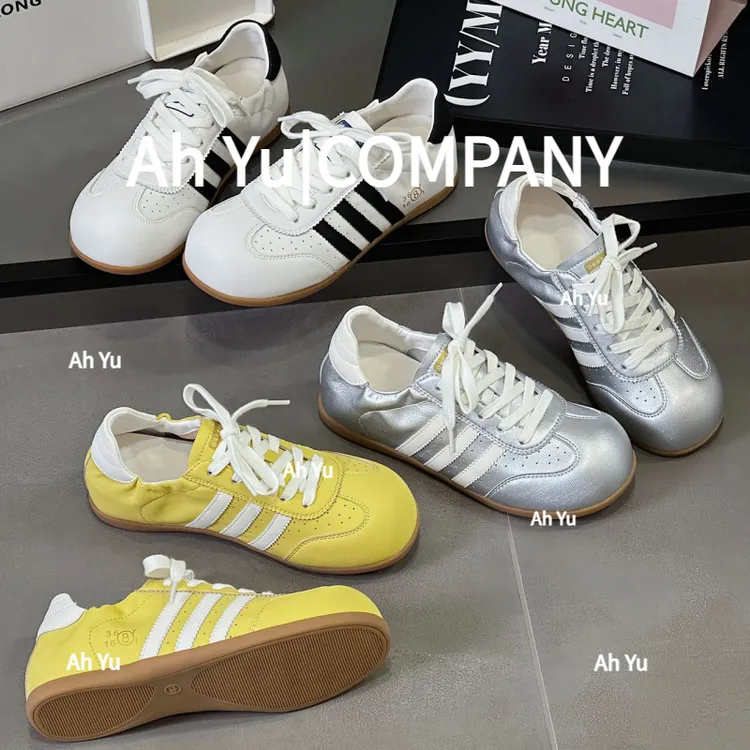 德训鞋女2025春夏季新款轻便真皮透气百搭小白鞋系带运动休闲板鞋