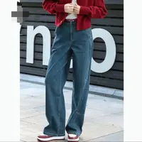 【官方授权】新款高腰窄版显瘦造型休闲百搭水洗牛仔长裤女510032