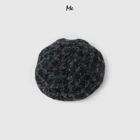 ME【金箔小香贝雷帽】绵羊毛金箔粗花呢复古千金时尚帽子MESA2358