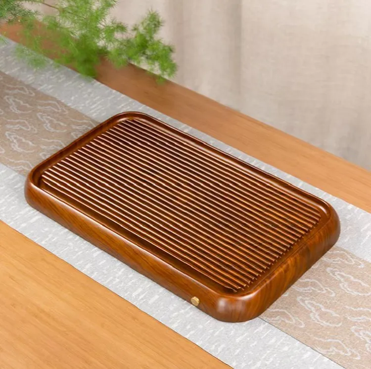 新款实木茶盘高端新款桌面家用功夫茶具排水式茶台干泡茶海电木款