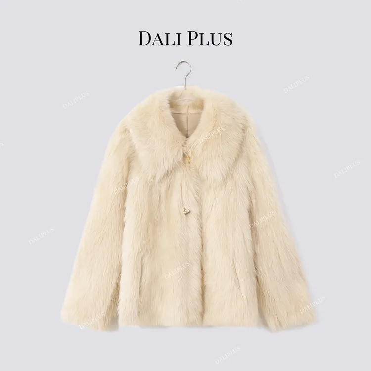 DALI PLUS“年度最爱皮草”西班牙翻领直毛托卡皮毛一体-D5CH5345