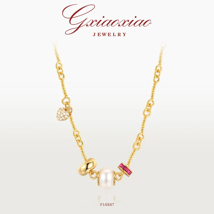 G XIAOXIAO 镀K金 中式复古高级感时尚百搭小蛮腰项链 F16X87