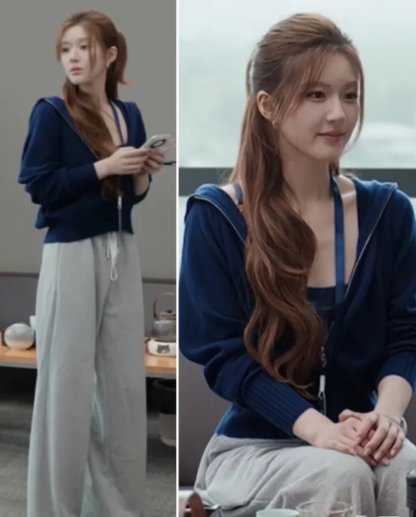 【许妍】休闲风时尚套装通勤风宽松运动上衣外套裤子
