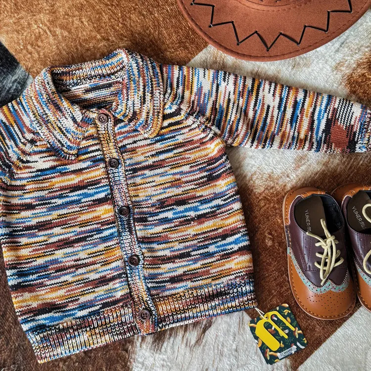 麦米原创【Mp风段染虎皮毛衣】棉线毛衣开衫外套