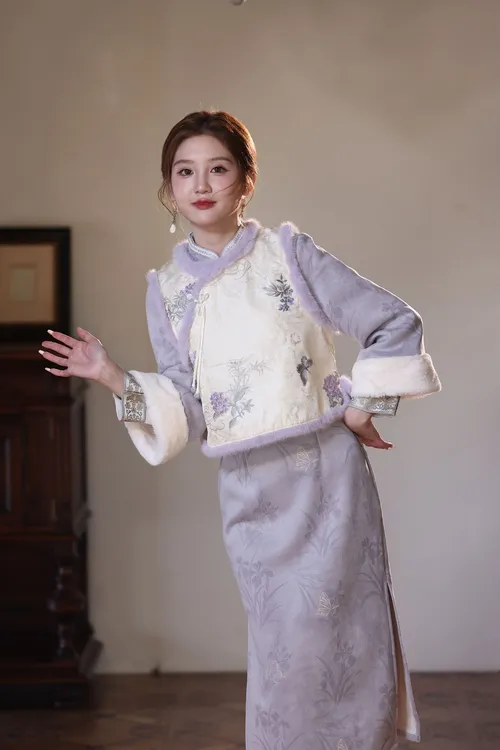 苏故里【扶摇】新款冬季加绒修身显瘦气质改良新中式旗袍中长小个子