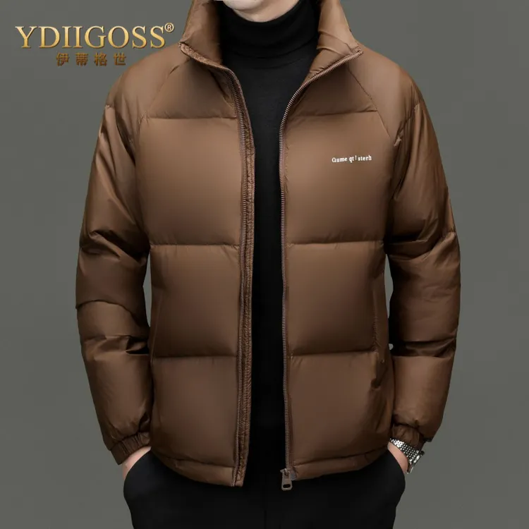 YDIIGOS纯色羽绒服S冬季男士潮牌新款休闲时尚男立领外套保暖时尚