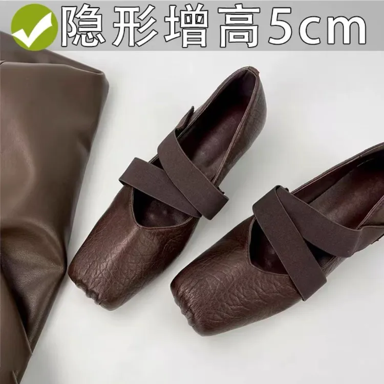 复古清冷风交叉带百搭单鞋女2025秋季新款法式时尚配裙子芭蕾舞鞋