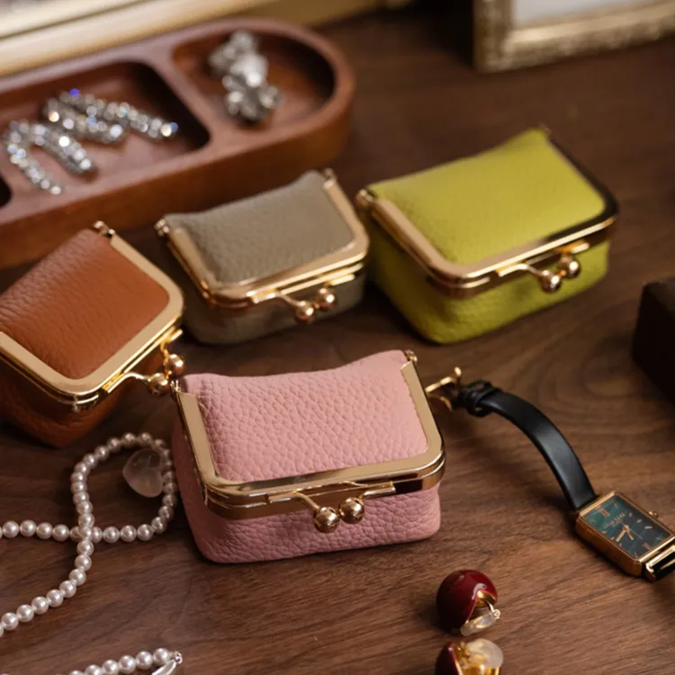 懒可小巧口金包钻戒首饰包迷你戒指项链耳环饰品盒硬币零钱