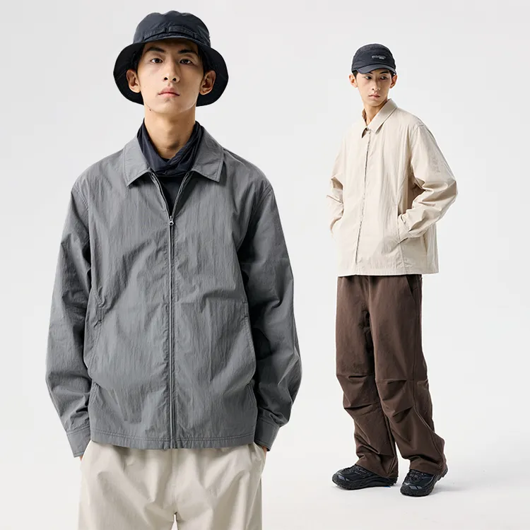 ben·panda25AW纯色长袖衬衫休闲百搭户外翻领衬衫宽松插袋上衣