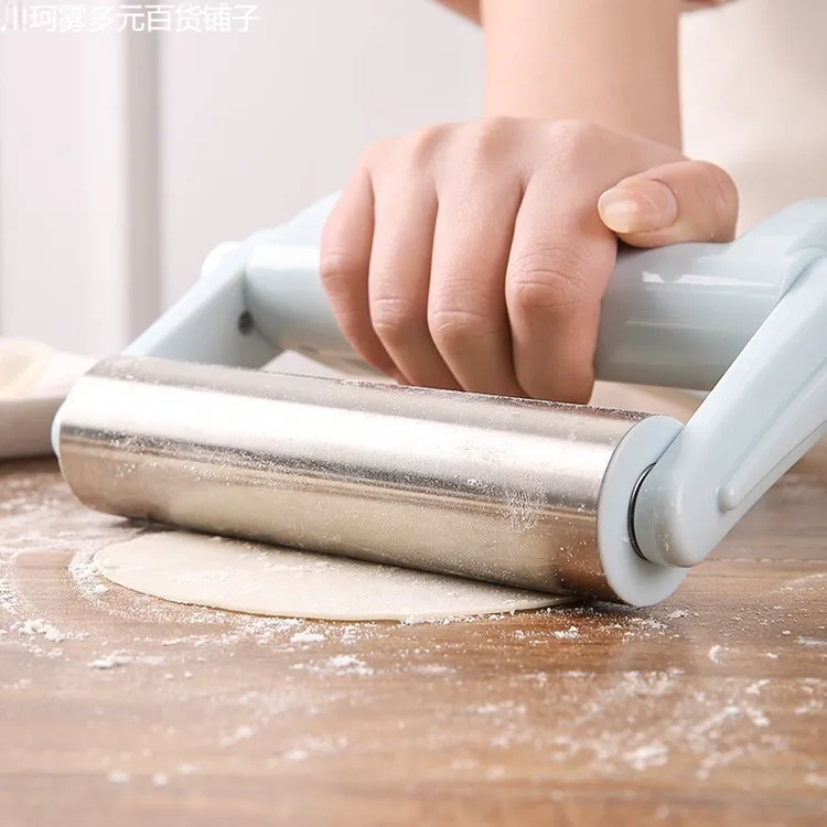 省力擀面杖304不锈钢滚轴赶面棍子家用擀饺子皮专用神器新式走锤