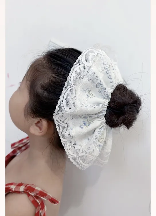 女童日韩甜美风大肠花头饰森系温婉风大肠花纯棉女宝宝头花儿童