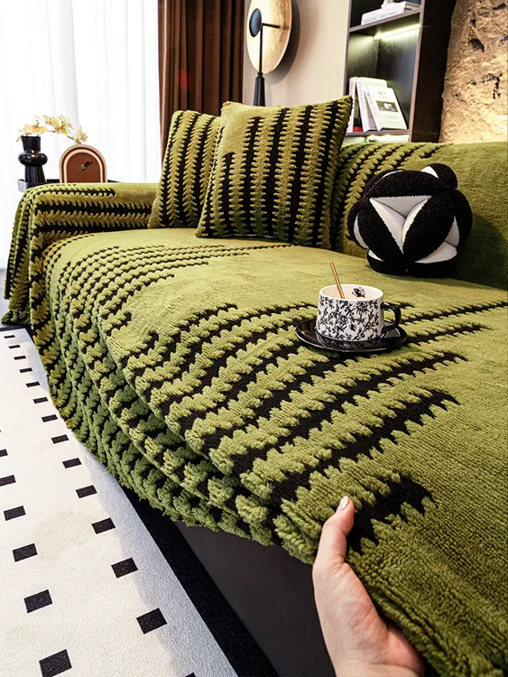 轻奢高级感毛绒沙发盖布2025新款四季通用防滑沙发坐垫全包盖巾毯