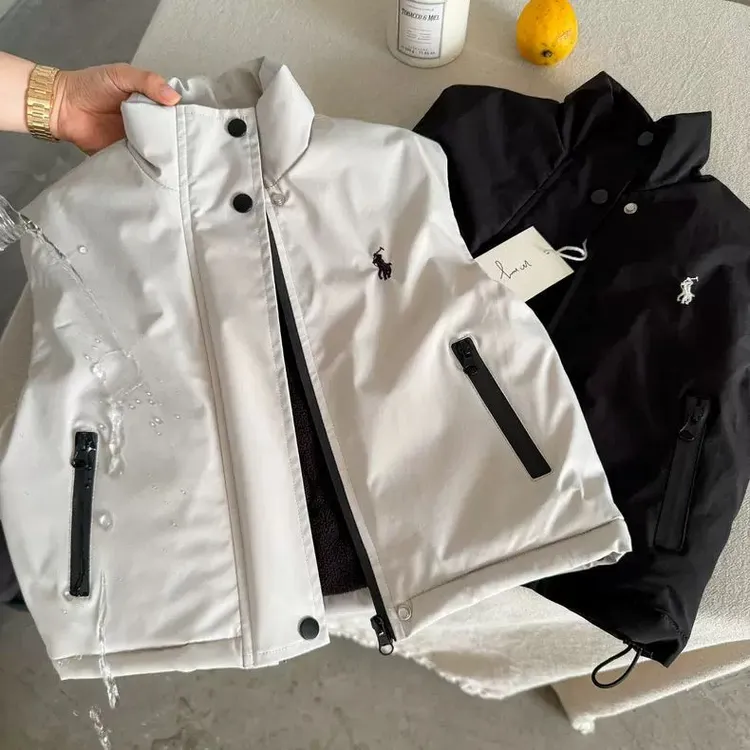 儿童棉马甲秋冬男2025新款小童三防夹棉冬装外搭宝宝纯色坎肩洋气