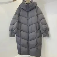 （2024）保暖大被子白鹅绒连帽羽绒面包服女秋冬长款茧型加厚8001-1